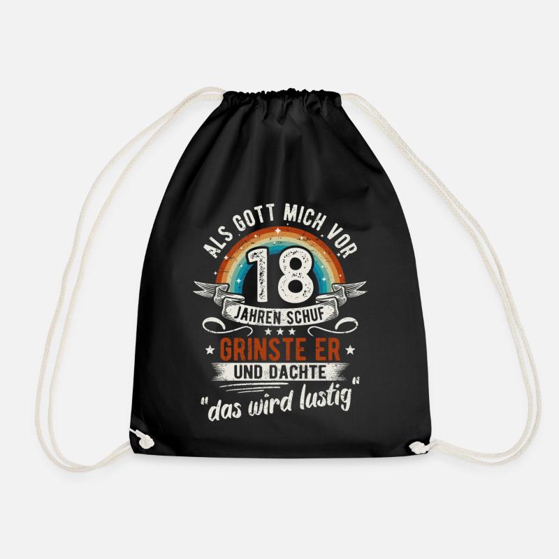 18. Geburtstag als Gott mich vor 18 Jahren schuf - Turnbeutel - Schwarz