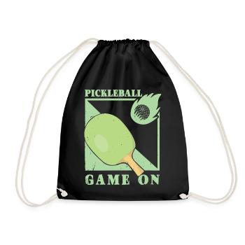 Pickleball Spieler - Turnbeutel - Schwarz - Vorne