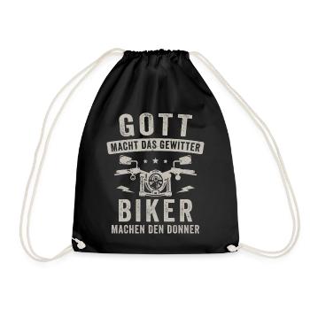 Motorrad Biker machen Donner Motorradfahrer - Turnbeutel - Schwarz - Vorne