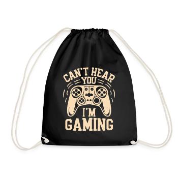 Funny gamer saying - Drawstring Bag - black - Front