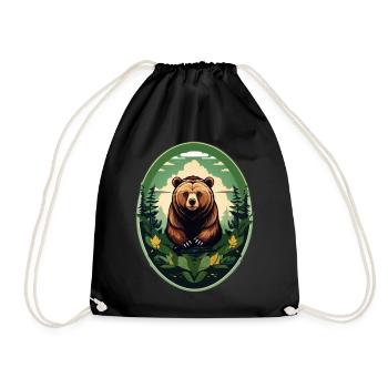 Brown bear - Drawstring Bag - black - Front