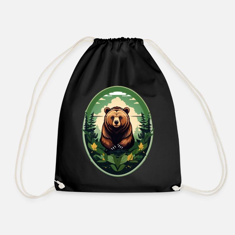 Braunbär - Turnbeutel - Schwarz