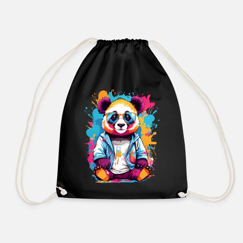 Panda Bär - Turnbeutel - Schwarz