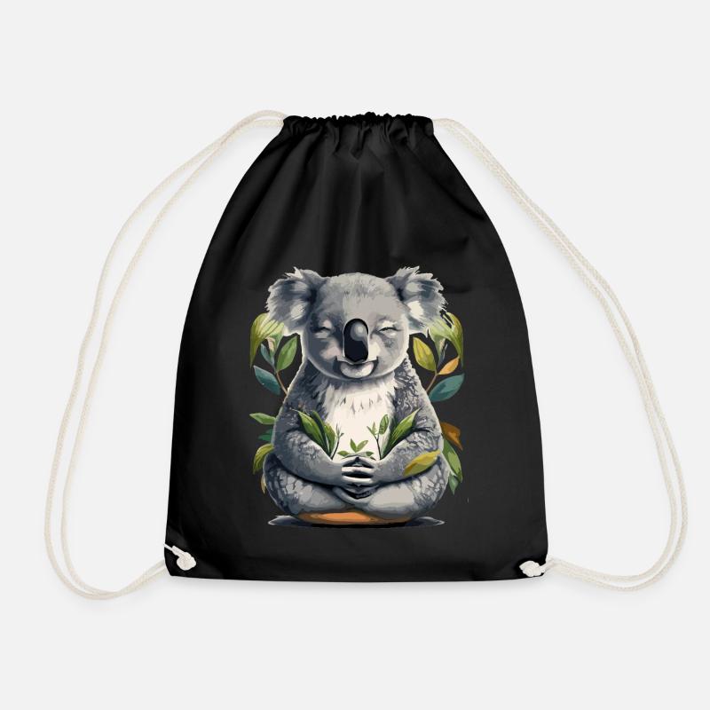 Koala Meditation - Turnbeutel - Schwarz