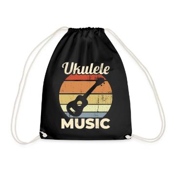 Musique Ukulélé Vintage - Sac de sport léger - noir - Devant