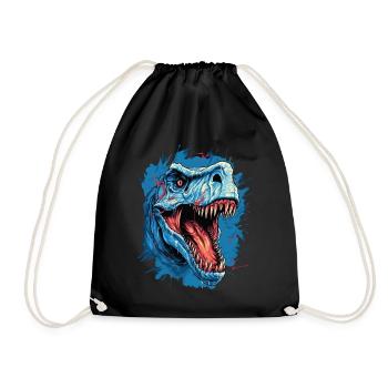 T-Rex Dinosaur Dino Tyrannosaurus Rex Vintage - Drawstring Bag - black - Front
