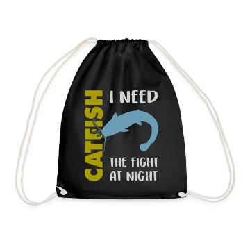 Combat de pêche au poisson-chat avec le poisson-chat fort - Sac de sport léger - noir - Devant