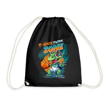 Basket-ball Dinosaure T-Rex Animal Player Cartoon - Sac de sport léger - noir - Devant