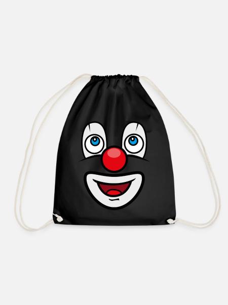 Karnevalskostüm Fasching Kostüm Lustige Clown - Turnbeutel - Schwarz