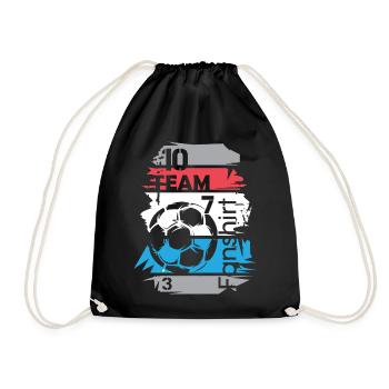Football Netherlands Team Collage Ball Illustration - Drawstring Bag - black - Front