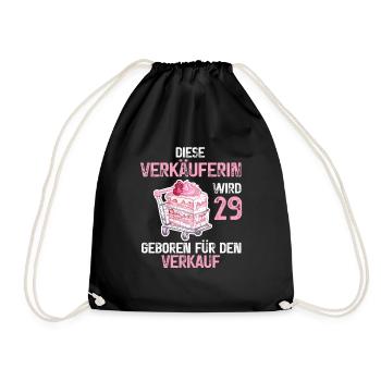 29 Geburtstag Verkäuferin 29 Jahre Verkauf Spruch - Turnbeutel - Schwarz - Vorne