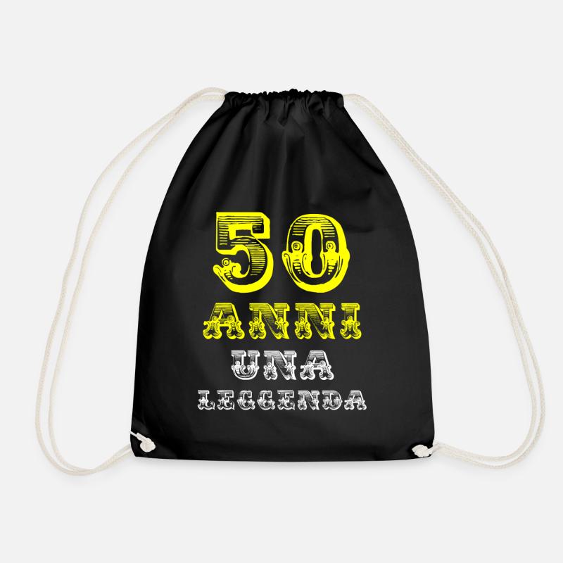 50 Years T-Shirt - Drawstring Bag - black