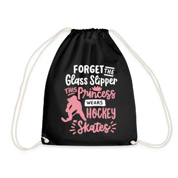 Eishockey Eishockeyspielerin - Turnbeutel - Schwarz - Vorne