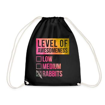 Rabbit - Drawstring Bag - black - Front