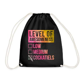 Cockatiel - Drawstring Bag - black - Front