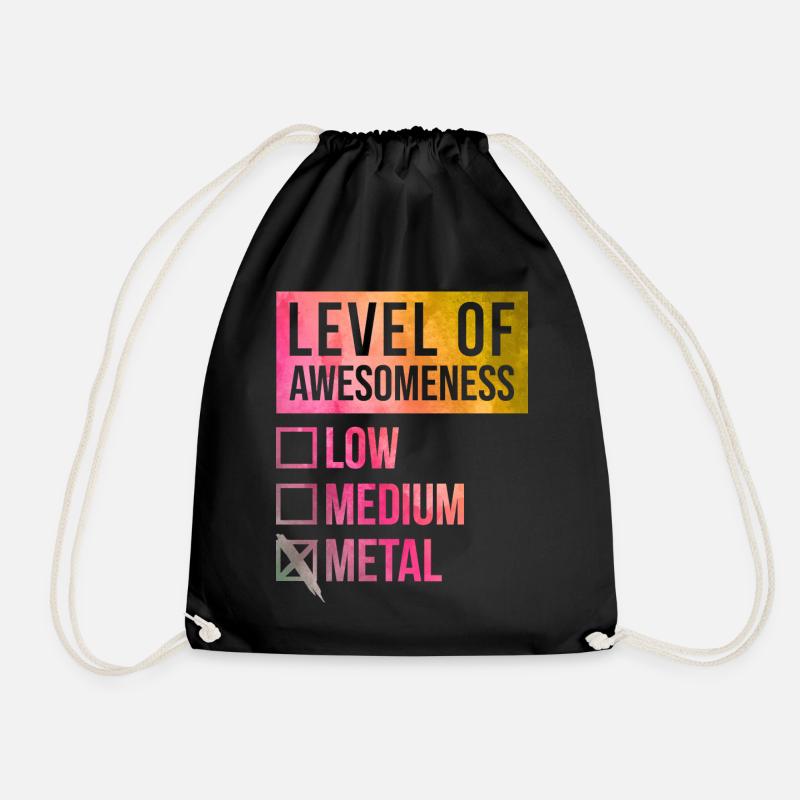 Metal - Drawstring Bag - black