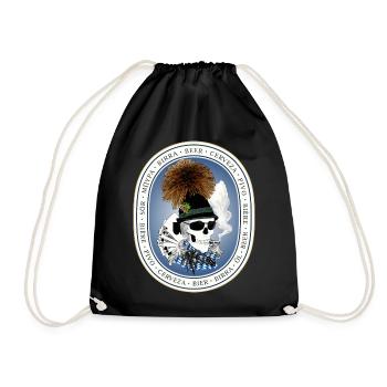 Beer Tent Skull - Drawstring Bag - black - Front