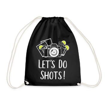 Let's do Shots Photography Humor - Drawstring Bag - black - Front