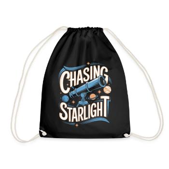 Telescope Astronomy Astrophotography - Drawstring Bag - black - Front