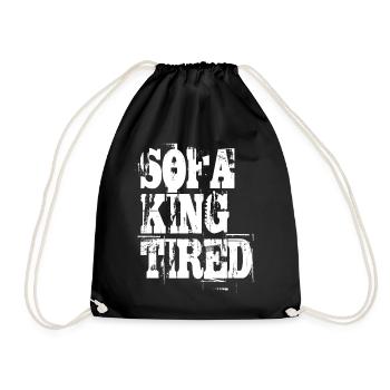 Funny saying Sofa King Tired - Drawstring Bag - black - Front