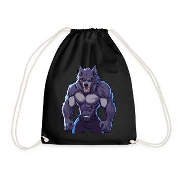 féroce musclé loup-garou illustration art - Sac de sport léger - noir - Devant