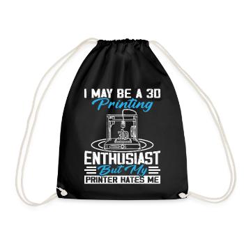 Impression 3D pour les hommes et les femmes Amateurs d’imprimantes 3D - Sac de sport léger - noir - Devant