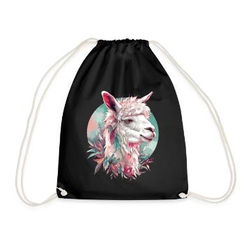 Alpaga Lama Nature animale Zoo Andes Inca Art coloré - Sac de sport léger - noir - Devant