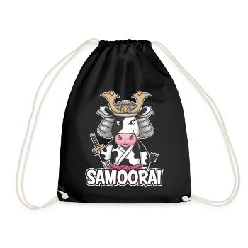 Samorai : la vache guerrière - Sac de sport léger - noir - Devant