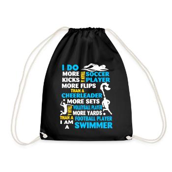 Swimming Shirt - Drawstring Bag - black - Front