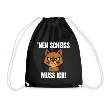 Drôle de chat majeur doigt d’honneur n baise - Sac de sport léger - noir - Devant