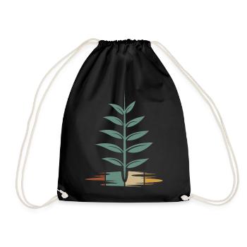 arbre vintage avec des feuilles - Retro Nature Icon - Sac de sport léger - noir - Devant