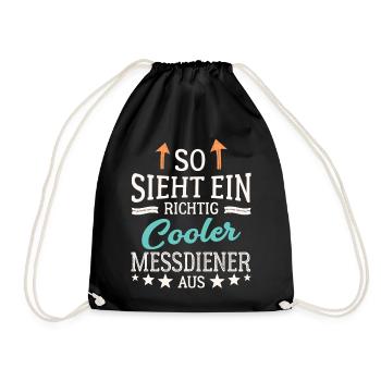 So sieht ein cooler Messdiener aus Ministrant - Turnbeutel - Schwarz - Vorne