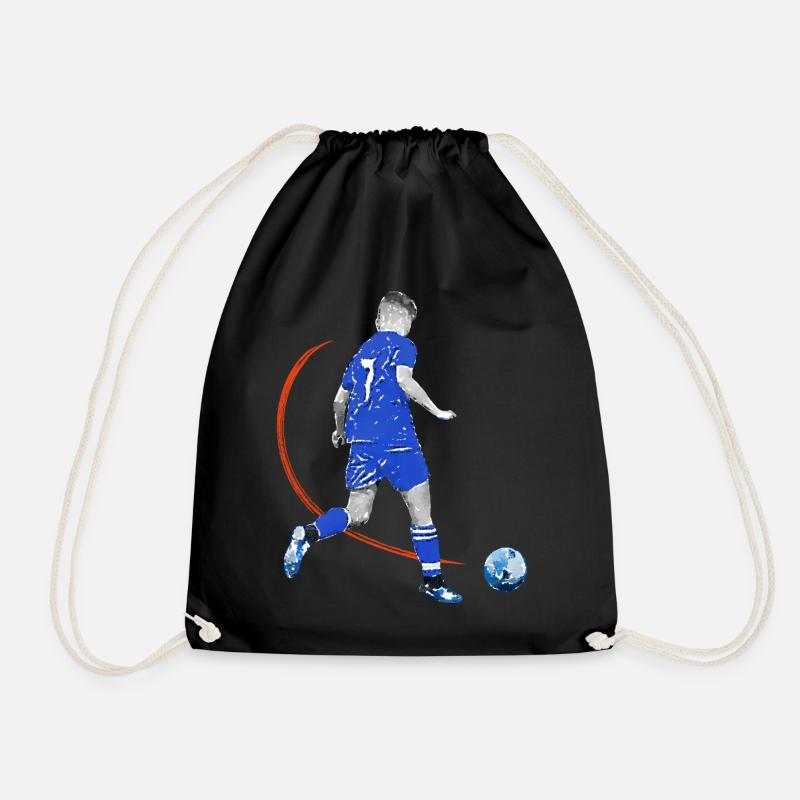 Fussballspieler mit Ball - Turnbeutel - Schwarz