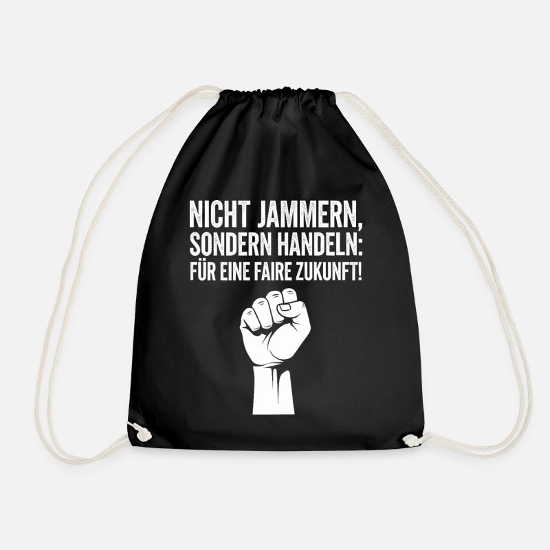 Für eine gerechte Zukunft Protestdesign - Turnbeutel - Schwarz