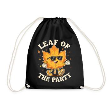 Leaf of the Party Happy Fall Harvest Autumn Leaf - Drawstring Bag - black - Front