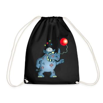 Rhinocéros et bilboquet - Sac de sport léger - noir - Devant