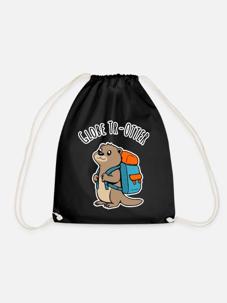 Ein Backpacker Otter auf Reisen ein Globe Tr-Otter - Turnbeutel - Schwarz