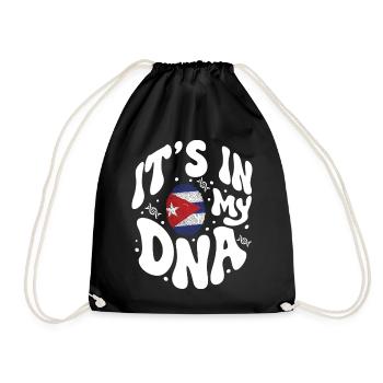 Cuban DNA Cuba Flag Hispanic - Drawstring Bag - black - Front