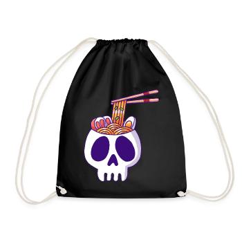 Crâne et nouilles Ramen - Sac de sport léger - noir - Devant