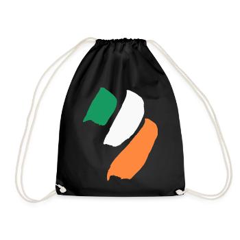 Irland Flagge  - Turnbeutel - Schwarz - Vorne