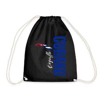 Cuban pride, vertical design - Drawstring Bag - black - Front
