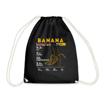 Amant de la banane, Informations nutritionnelles sur la banane, Végétarien - Sac de sport léger - noir - Devant