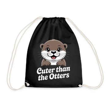 Cuter Than the Otters - Drawstring Bag - black - Front