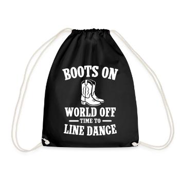 Boots On - World Off Tome To Linedance - Drawstring Bag - black - Front
