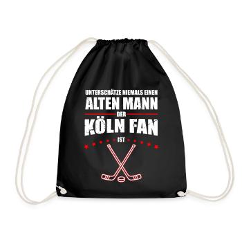 Vieil Homme - Fan de hockey sur glace de Cologne | Rétro Vintage - Sac de sport léger - noir - Devant