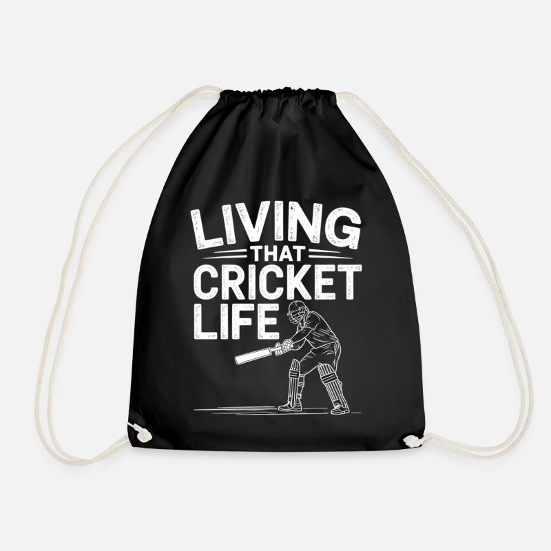Funny Cricket Saying Vintage Cricket Game - Drawstring Bag - black