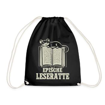 Epische Leseratte - Turnbeutel - Schwarz - Vorne