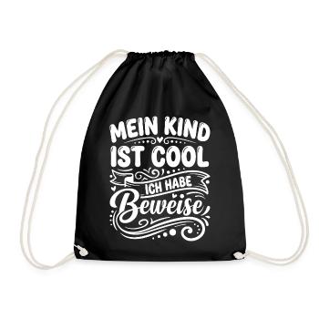 My Kid Is Cool Proofs - Drawstring Bag - black - Front