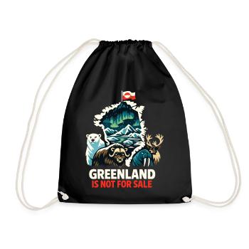 Don des animaux du drapeau du Groenland - Sac de sport léger - noir - Devant