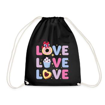 Miraculous Love Love Love Schriftzüge - Turnbeutel - Schwarz - Vorne